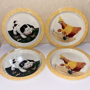 Golden Books Melamine Kids‎ Plate World Market Set Of Four Puppy Hen